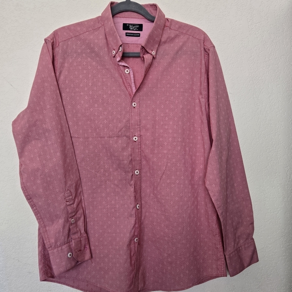 PENGUIN Men's Pink Button-Up Shirt.Size 15 1/2